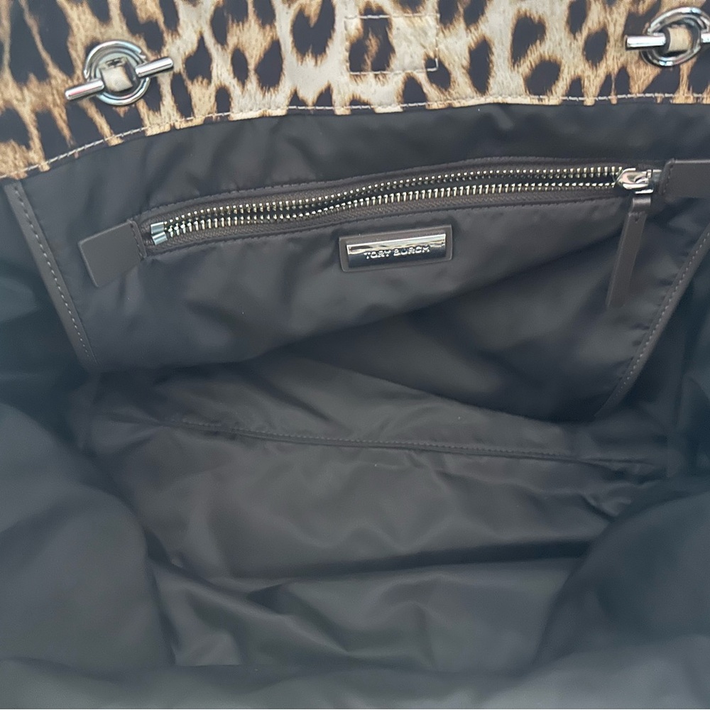 Tory Burch Leopard Print Tote with Chain Handles - Picture 10 of 13